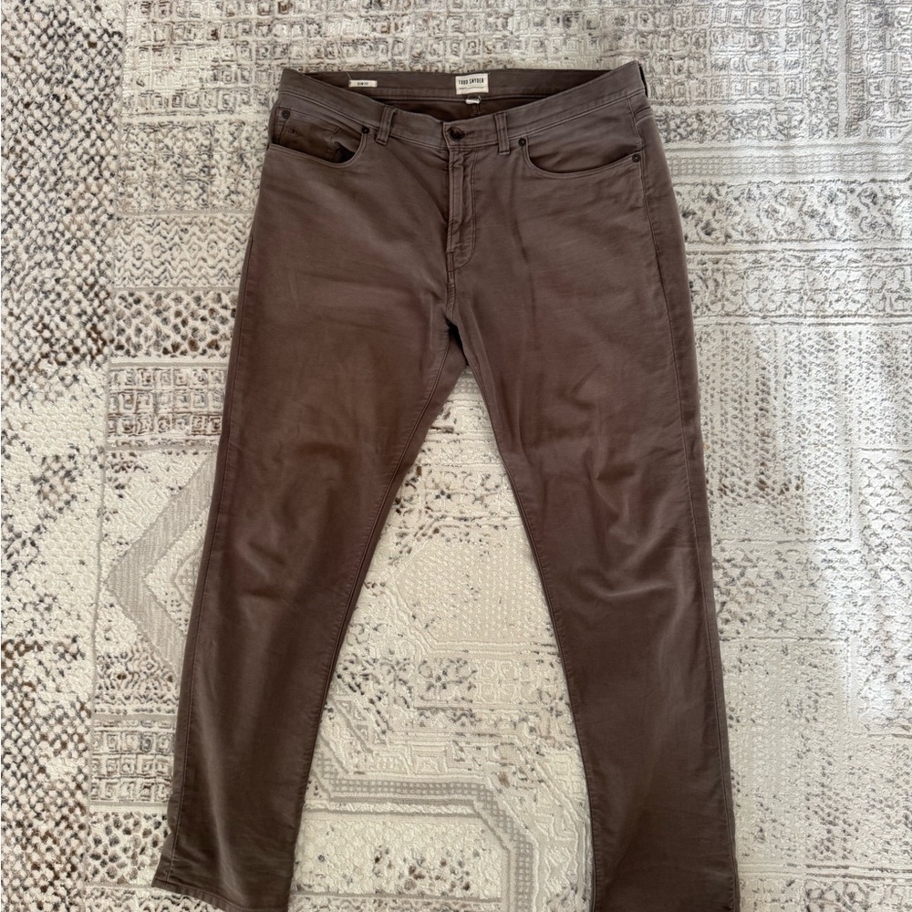 Todd Snyder Moleskin Brown Slim Fit 5 Pocket pants 34x32